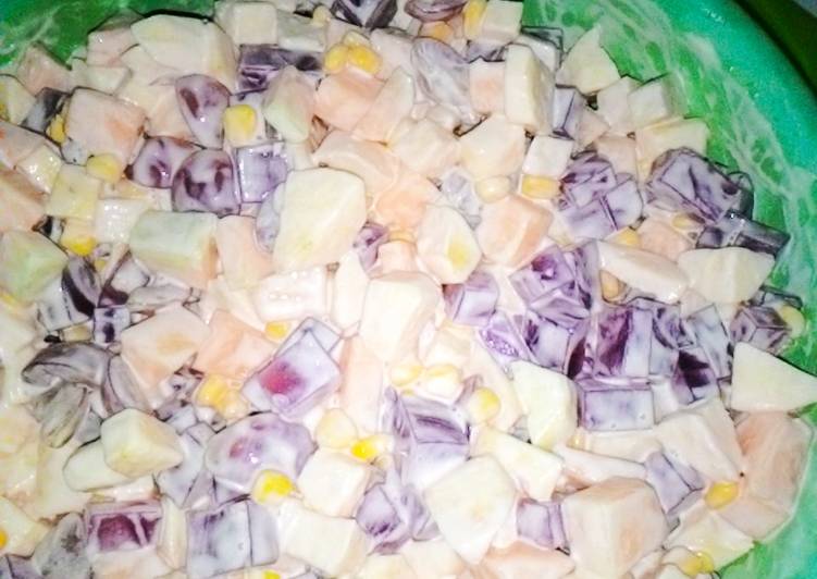 Salad buah saus super creamy