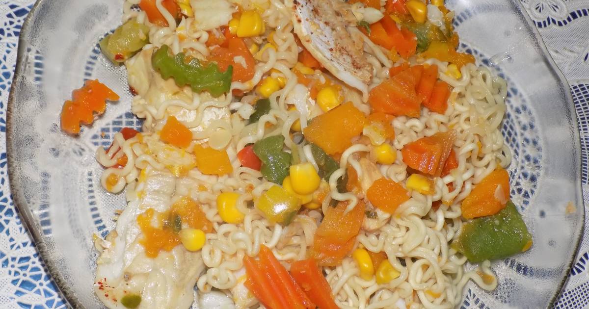 Pasta Ramen con verduras y pescado Receta de La profe Luisa Cookpad