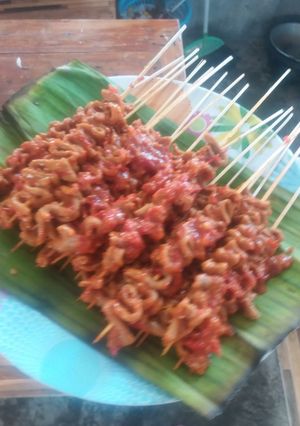 Foto resep Sate usus bumbu merah