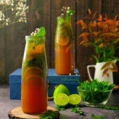 Mint lemon orange Iced tea A picture of Mint lemon orange Iced tea.