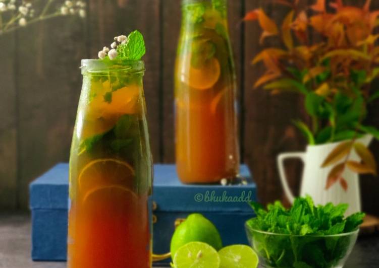 How to Prepare Mint lemon orange Iced tea in 12 Minutes at Home