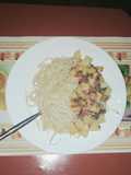 Sparghetti and potatoes stew