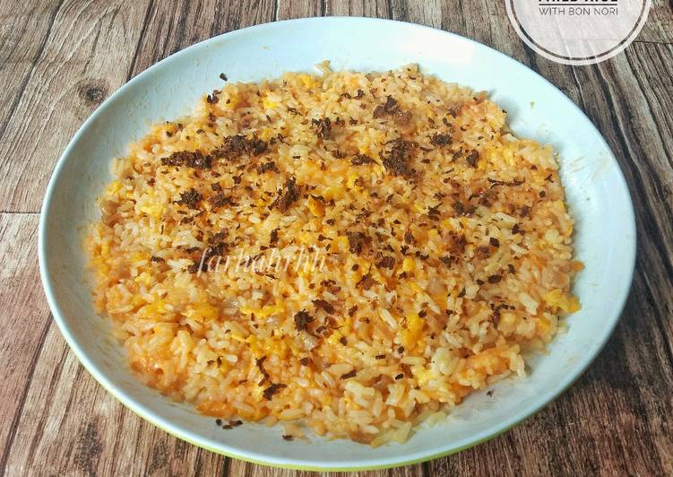 Langkah Mudah untuk Menyiapkan Easy Mayo Fried Rice With Bon Nori Anti Gagal