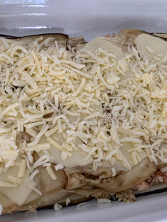 Una foto de Lasaña de berenjena y salmón saludable