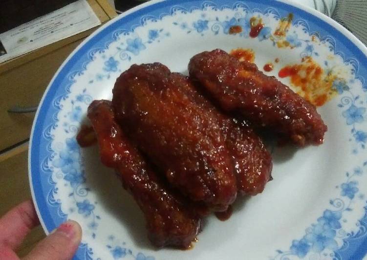 Langkah Mudah untuk Menyiapkan Ayam goreng pedas manis ala korea food, Bisa Manjain Lidah