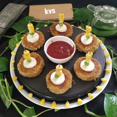 A picture of Leftover Rice-Corn Bites.