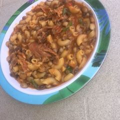 A picture of Macaroni & beans porridge🍲.