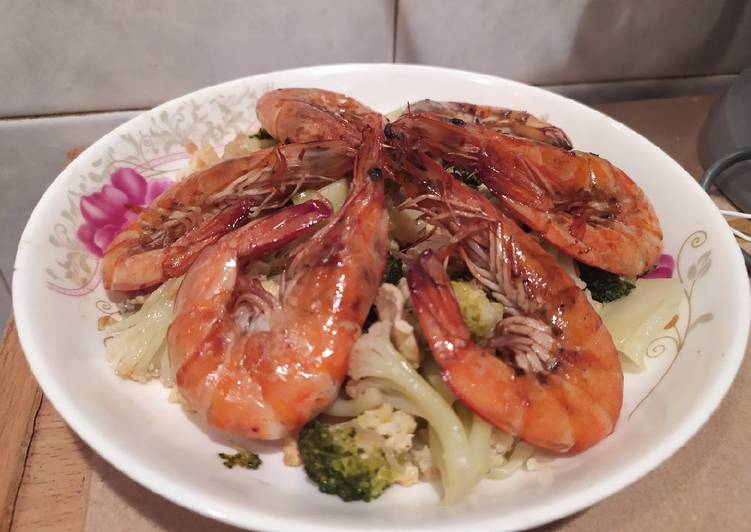 Resep Tumis brokoli dan udang besar, Lezat Sekali