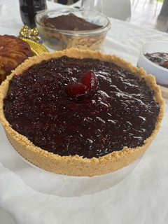 Una foto de Cheesecake de frutos rojos sin horno