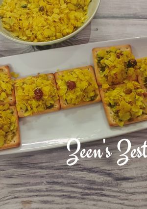 A picture of Poha Canapes.
