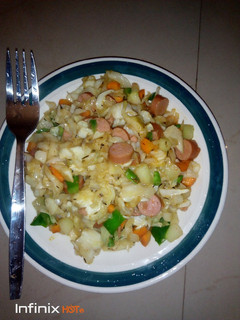 A picture of Hot spicy cabbage fried rice.