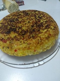 Una foto de Tortilla de arroz y vegetales