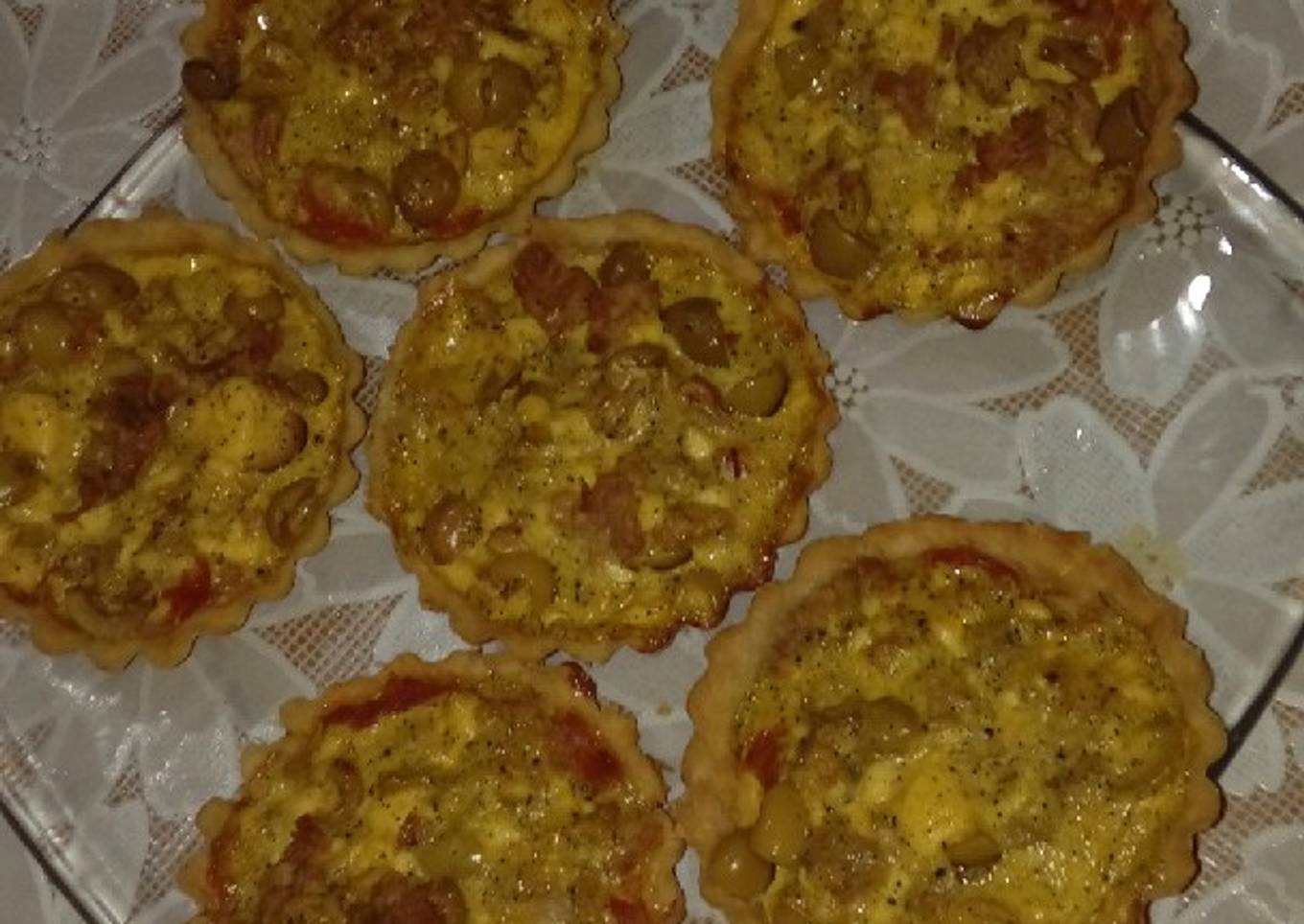 Mini quiche au crème de fromage 💙