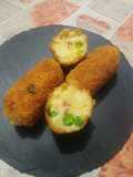 Crocchette di patate, piselli e spianata calabra
