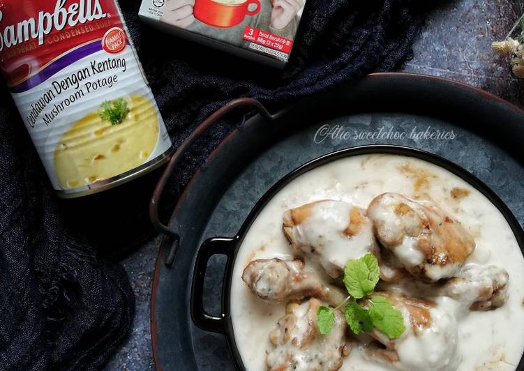 Langkah Langkah Memasak Chicken grill with mushroom soup yang Sedap