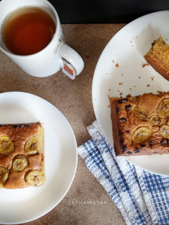 Foto resep Banana Cake with Palm Sugar