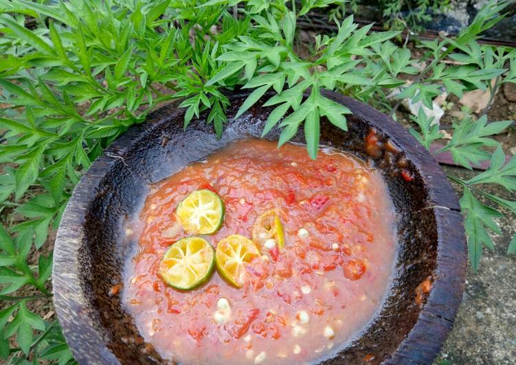 Langkah Mudah untuk Membuat Sambal terasi jeruk limau yang Enak Banget