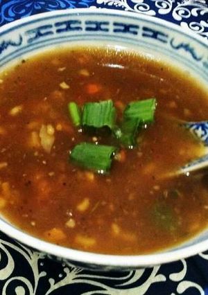 A picture of Vegetable Hot and Sour Soup.