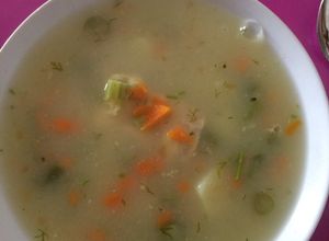 Una foto de Sopa de avena hojuelas