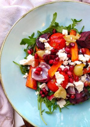 A picture of Warm Roasted Vegetable Salad With Feta.