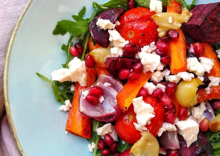 Warm Roasted Vegetable Salad With Feta