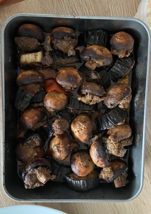 صورة لوصفة كباب بالباذنجان والفطر