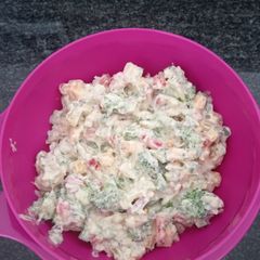 A picture of Cauliflower & broccoli salad.