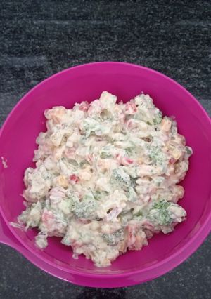 A picture of Cauliflower & broccoli salad.