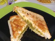 A picture of paneer cheese corn sandwich