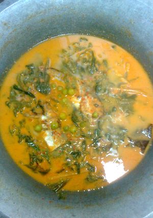 Foto resep Gulai daun singkong ikan asin rimbang