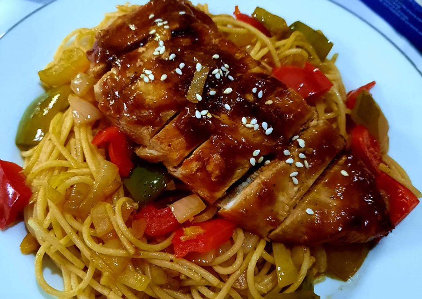 Spaghetti Chicken Oriental
