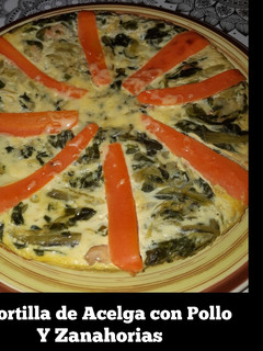 Una foto de Tortilla de Acelga con Pollo y zanahoria