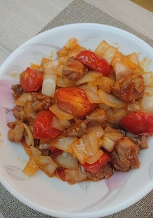 蕃茄洋蔥雞丁 的食譜成品照片