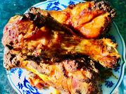 A picture of grill chicken in microwave