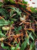 Riso rosso con lenticchie e verdure