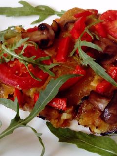 Фото 🌿🍆🌿Овощной омлет 🌿🍅🌿 с шампиньонами🌿🍄🌿 без яиц 🐣.