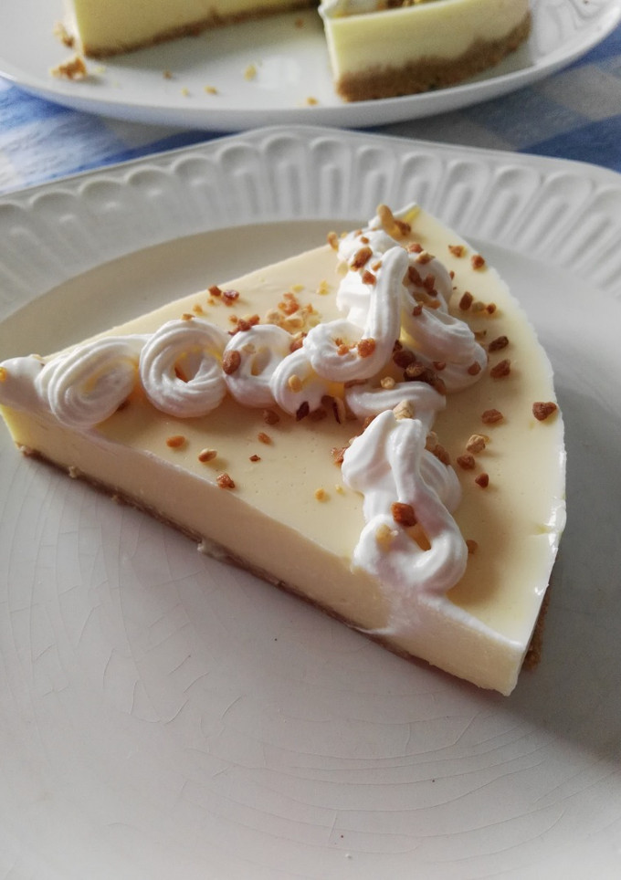 Una foto de Tarta de cuajada de naranja