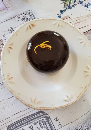 Une photo de Entremet chocolat orange