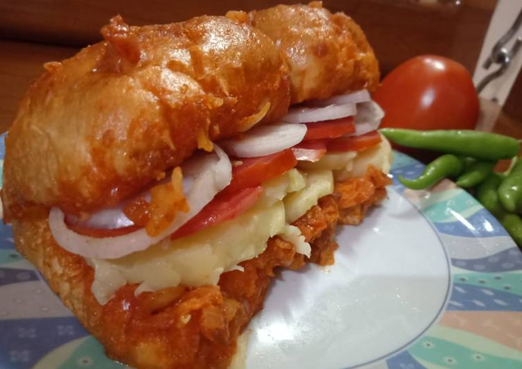Recipe of Quick Masala pav sandwich