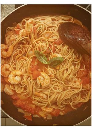 Une photo de Spaghetti tomates aux scampis