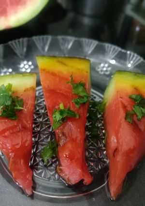 A picture of Masala grilled watermelon.