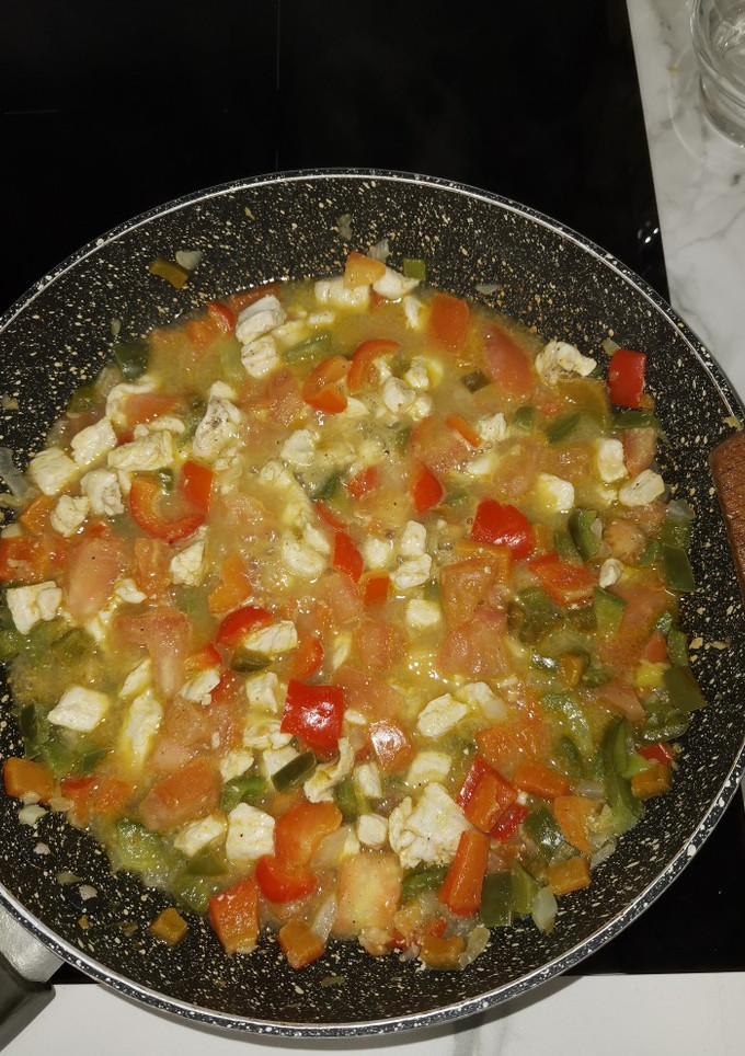 Una foto de Fajitas de pollo con curry