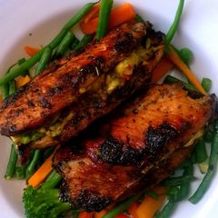 A picture of Herb Crusted Avocado Stuffed Chicken Breast.