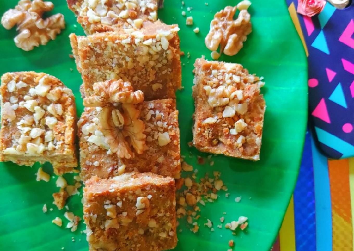 Walnuts Besan Burfi