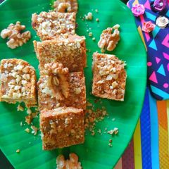 A picture of Walnuts Besan Burfi.
