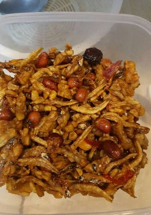 Foto resep Teri kacang tempe manis asem pedas rasanya hehe