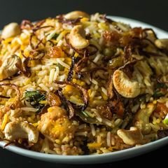 A picture of Mughlai Vegetable Biriyani.