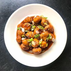 A picture of Korean Sticky BBQ Chicken Meatballs.