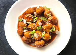 A picture of Korean Sticky BBQ Chicken Meatballs.