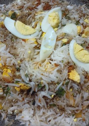A picture of Egg biryani.